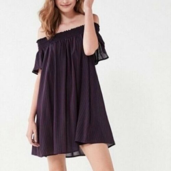 Urban Outfitters Dresses & Skirts - Urban Outfitters Cooperative NWT Navy Striped Off Shoulder Dress XS